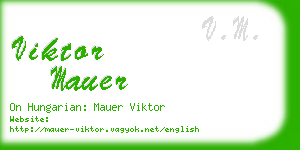 viktor mauer business card